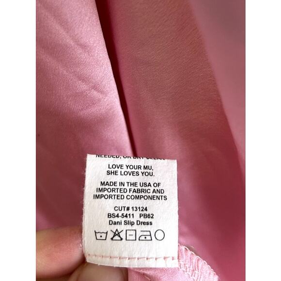 Show Me Your Mumu Dani Slip Dress in Light Pink Luxe Satin XS - Picture 8 of 9